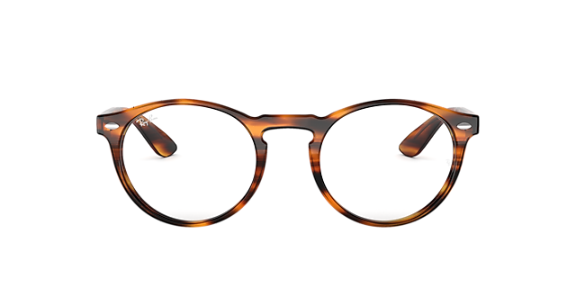 RB5283 Havana gestreept AcetaatEyeglass Frames van B24, Vooraanzicht