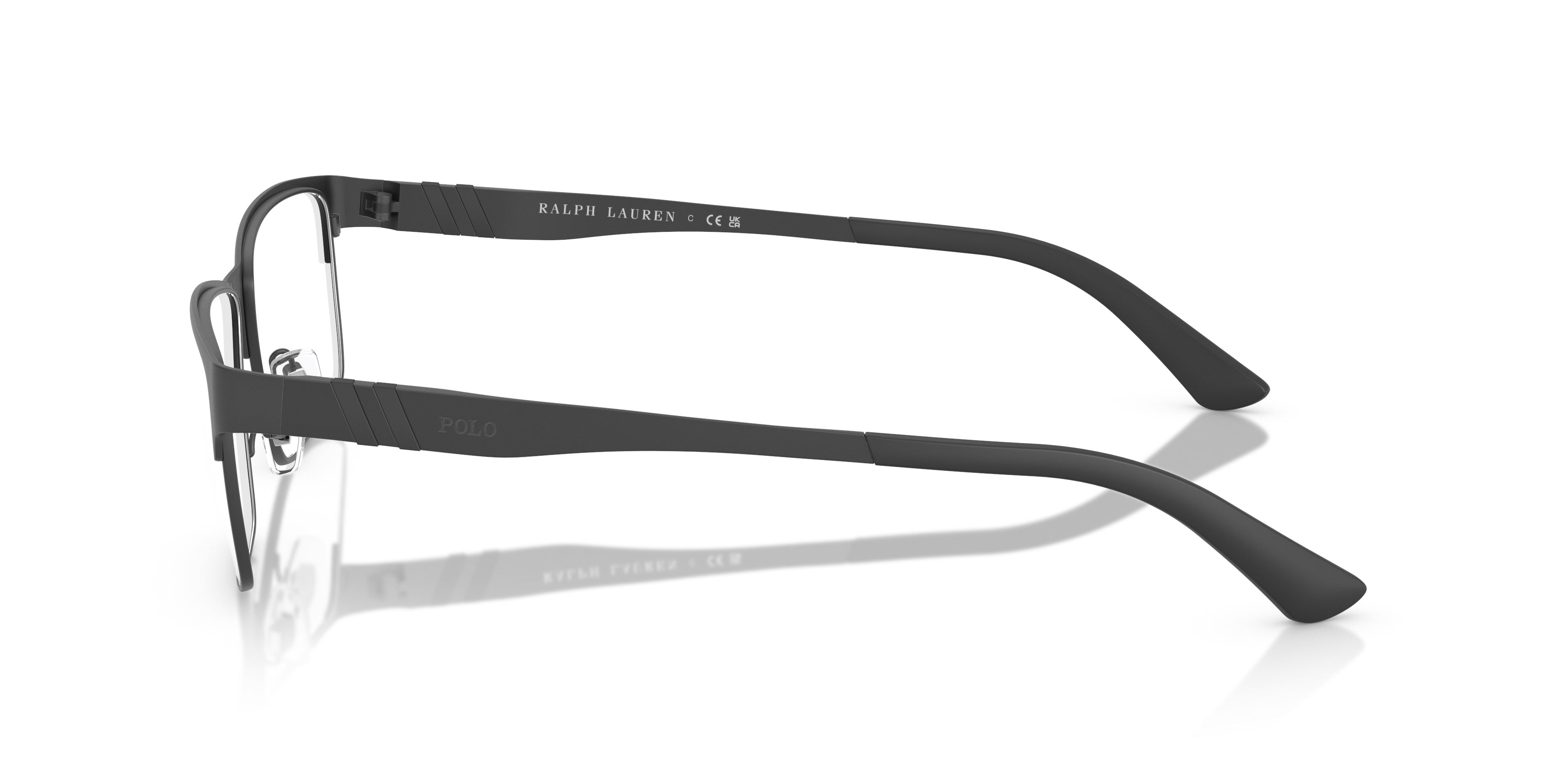 PH1147 Matt Schwarz MetallEyeglass Frames von B24, Seitenansicht