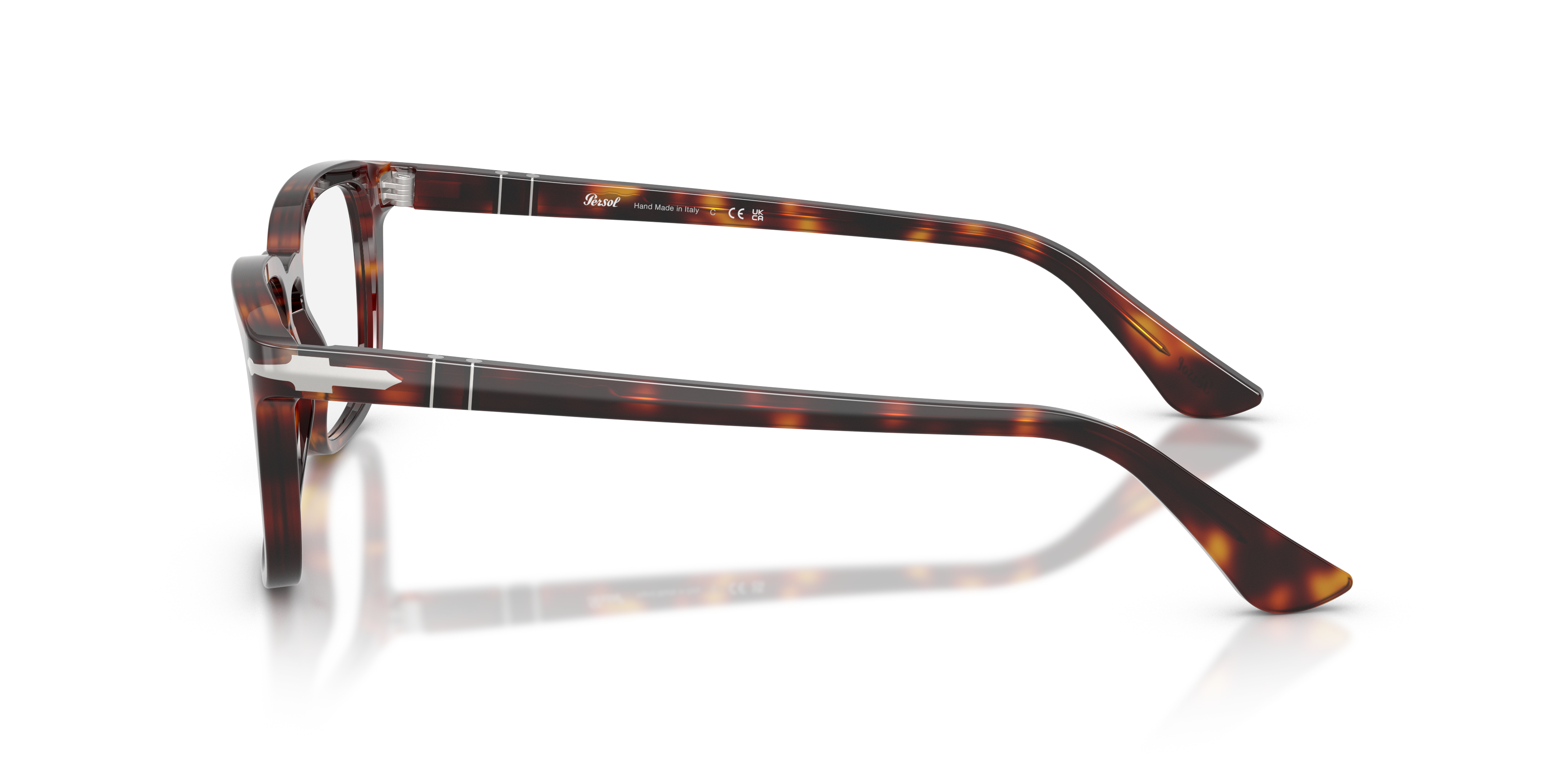 PO3382V Havana AcetaatEyeglass Frames van B24, Zijaanzicht