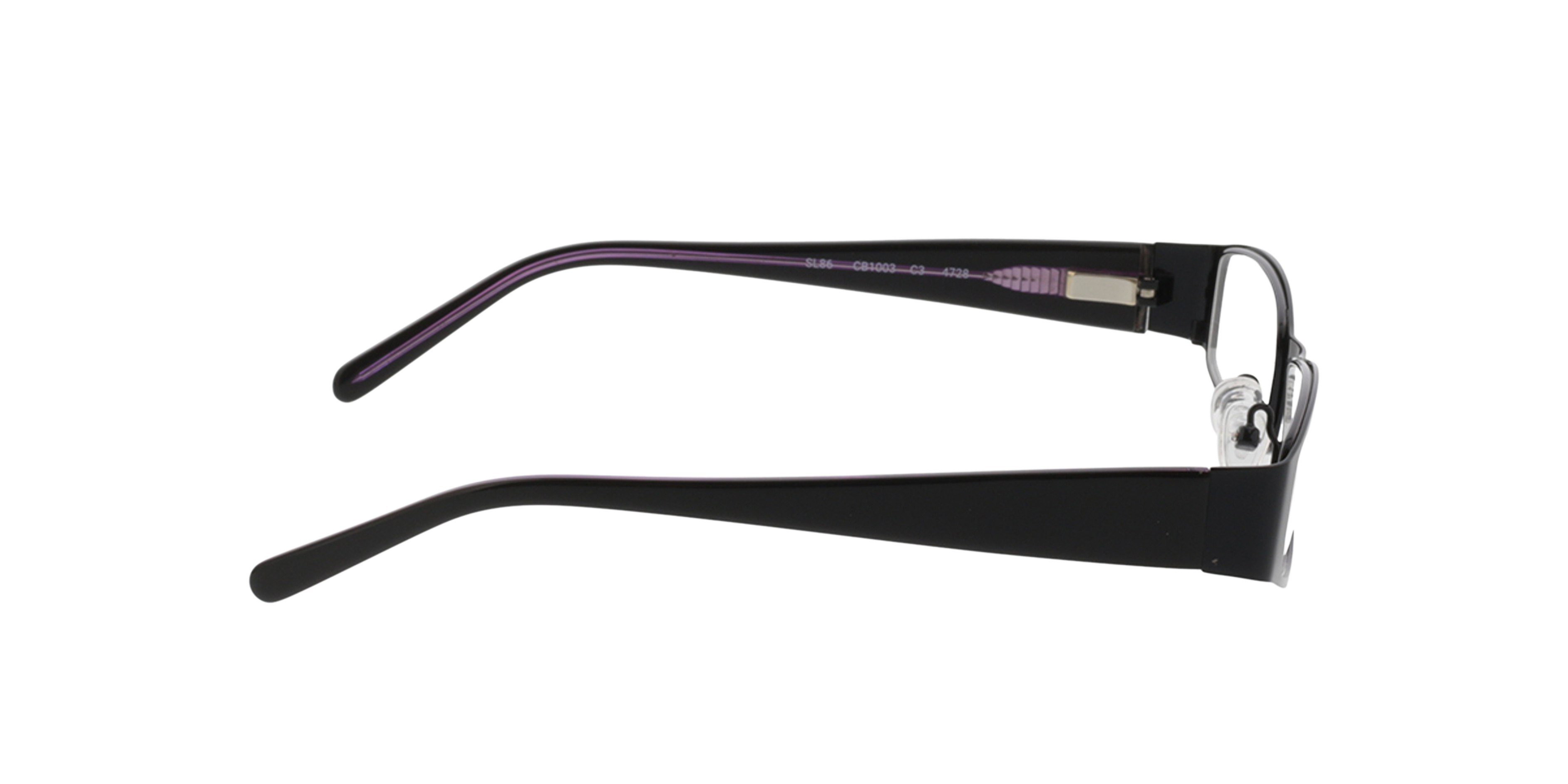 Varberg Zwart MetaalEyeglass Frames van B24, Zijaanzicht