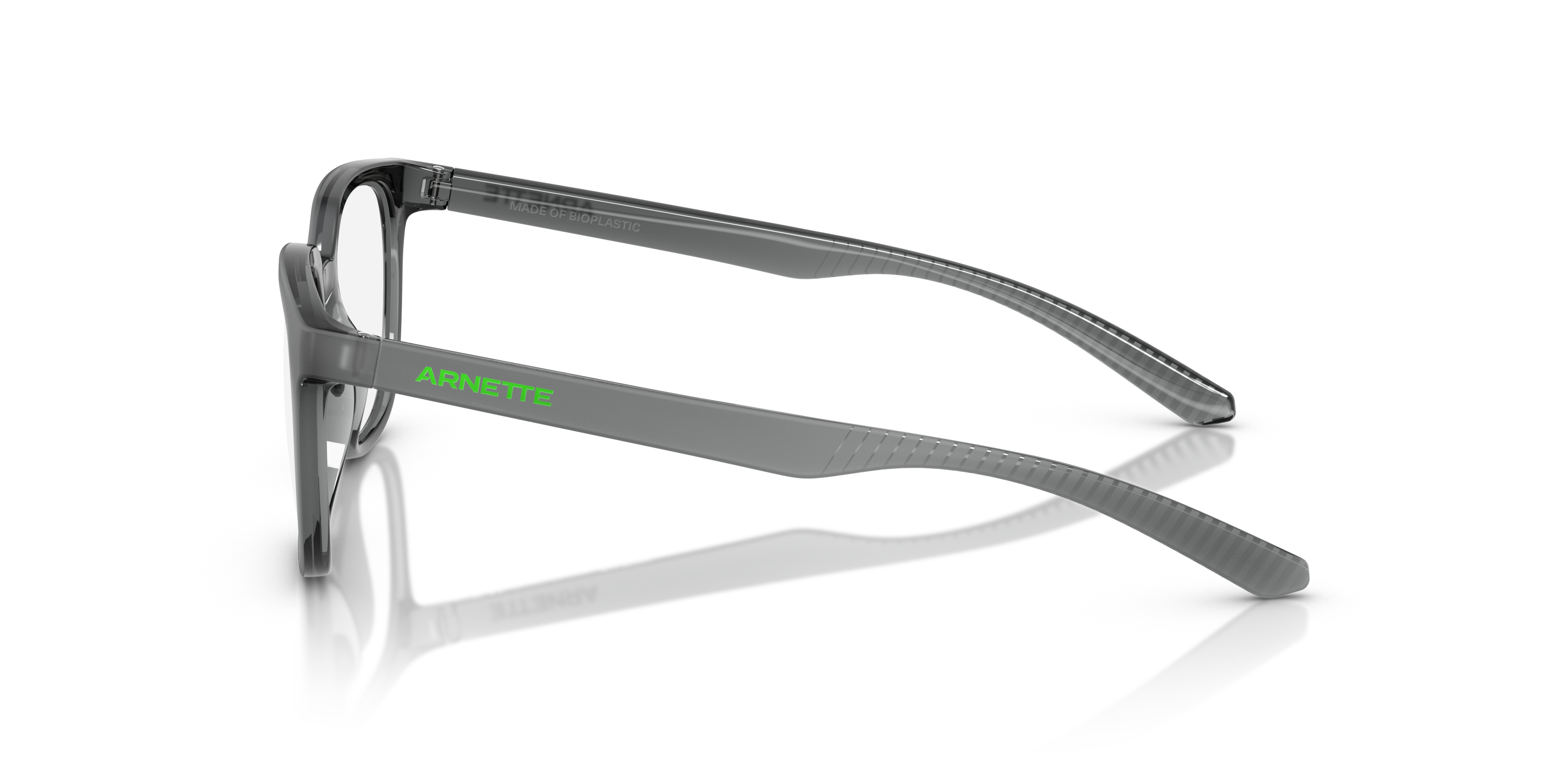 AN7263 Transparent Grey Matte & Shiny KunststofEyeglass Frames van B24, Zijaanzicht