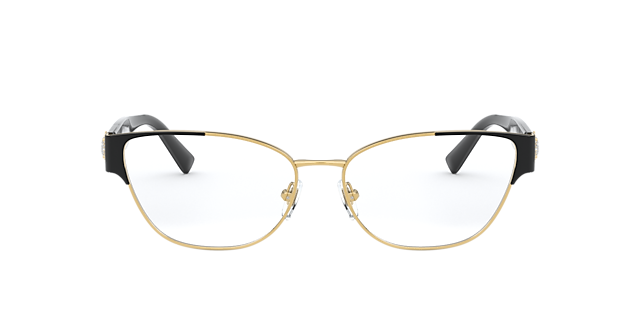 VE1267B Gold & Schwarz MetallEyeglass Frames von B24, Vorderansicht