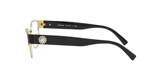 VE1267B Gold & Schwarz MetallEyeglass Frames von B24, Seitenansicht