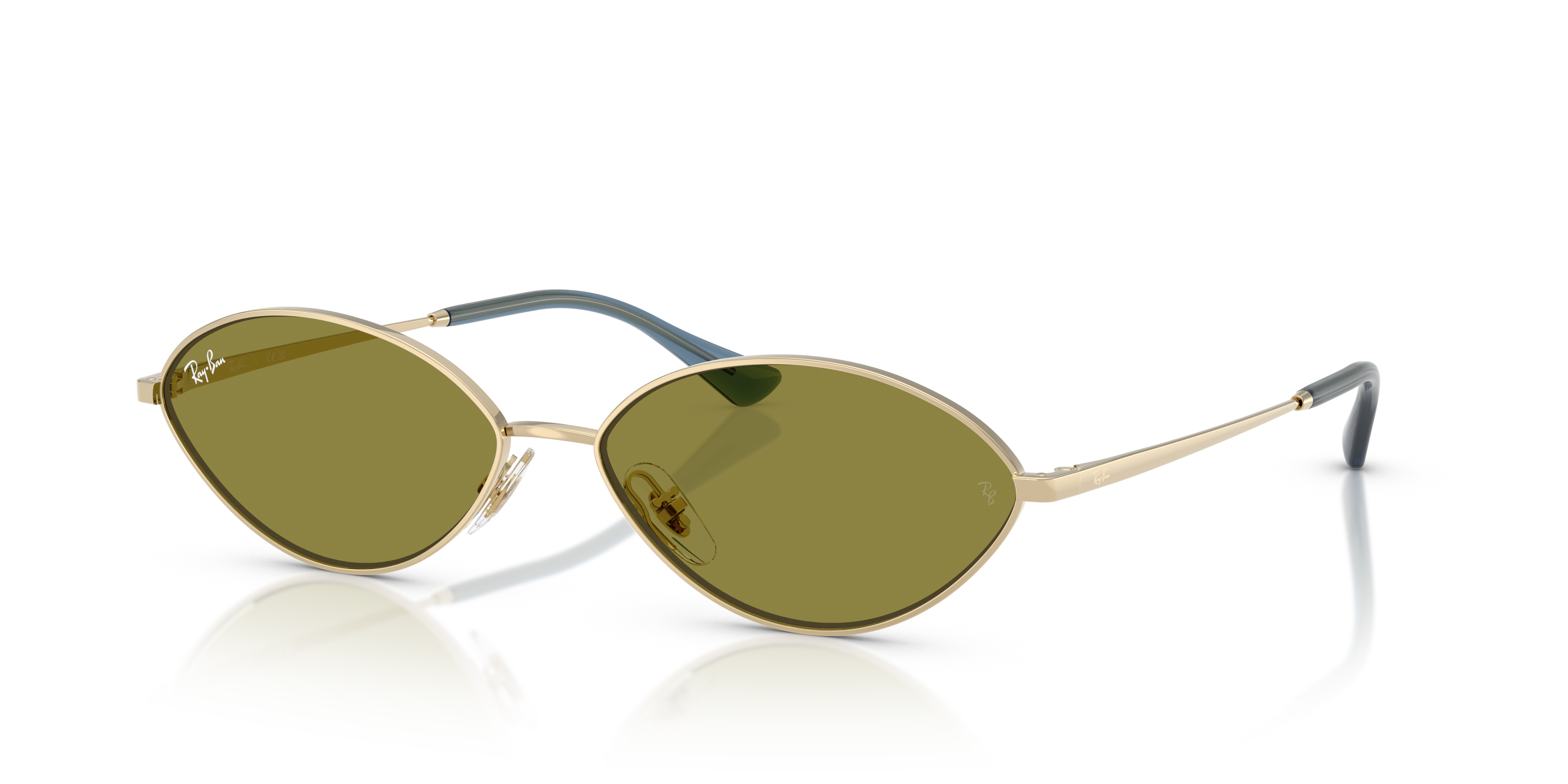 RB3757 Lichtgoud MetaalSunglass Frames van B24, Hoekweergave