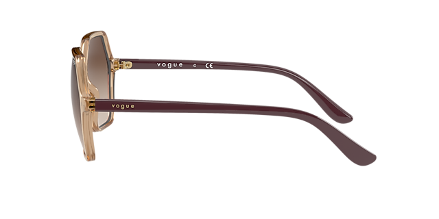 VO5361S Transparant karamel KunststofSunglass Frames van B24, Zijaanzicht