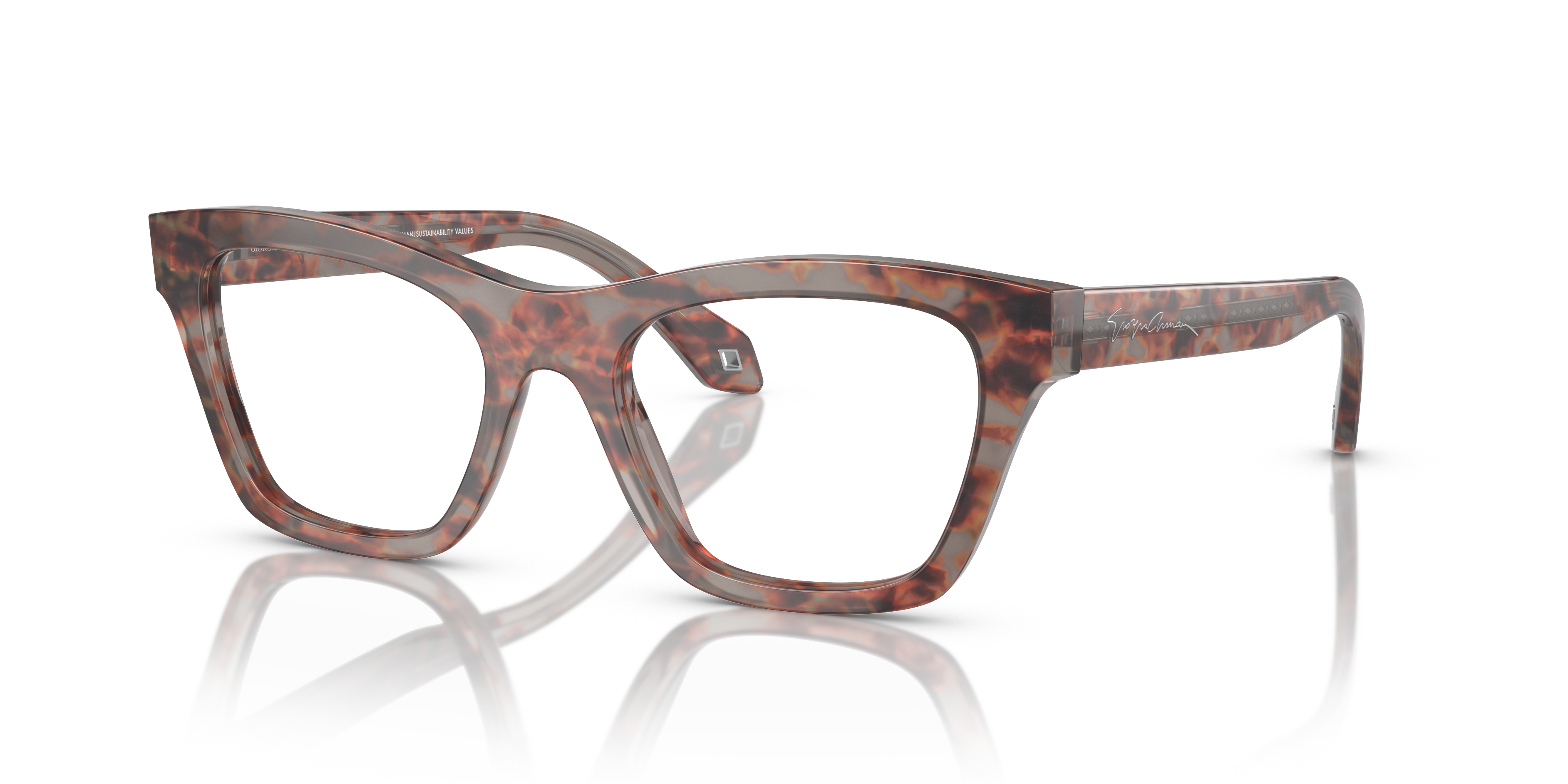 AR7240 Havana Grau AcetatEyeglass Frames von B24, Dreiviertelansicht