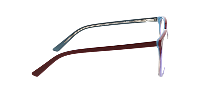 Mia Drielaags rood  &  paars AcetaatEyeglass Frames van B24, Zijaanzicht