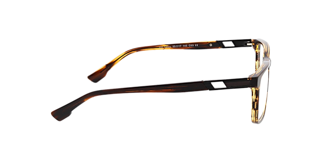 Lenny Bruin hoorn & matzwart AcetaatEyeglass Frames van B24, Zijaanzicht