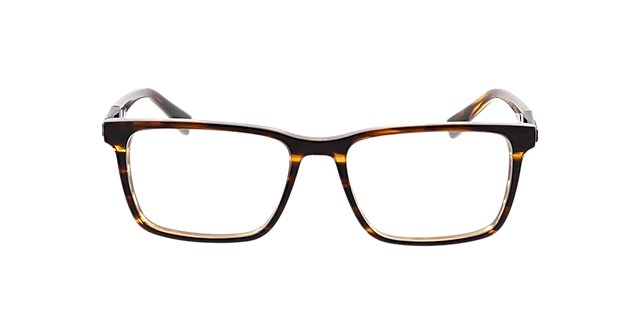 Lenny Bruin hoorn & matzwart AcetaatEyeglass Frames van B24, Vooraanzicht