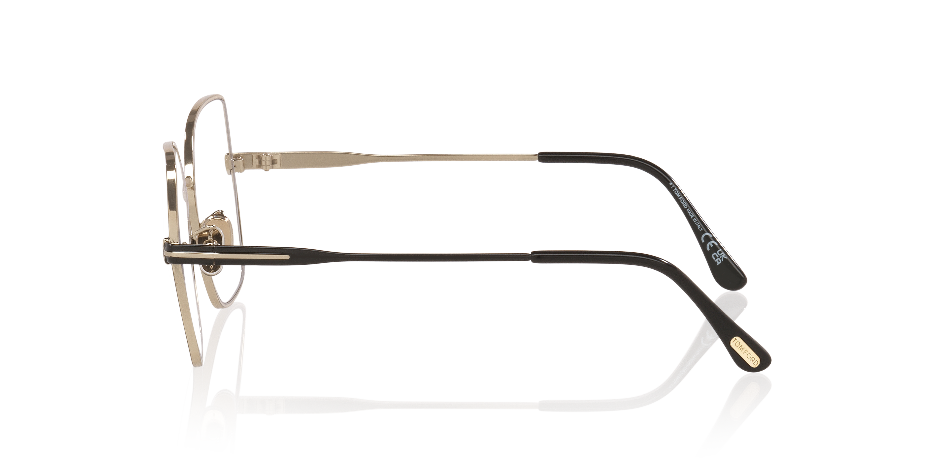 FT5876-B Tan MetallEyeglass Frames von B24, Seitenansicht