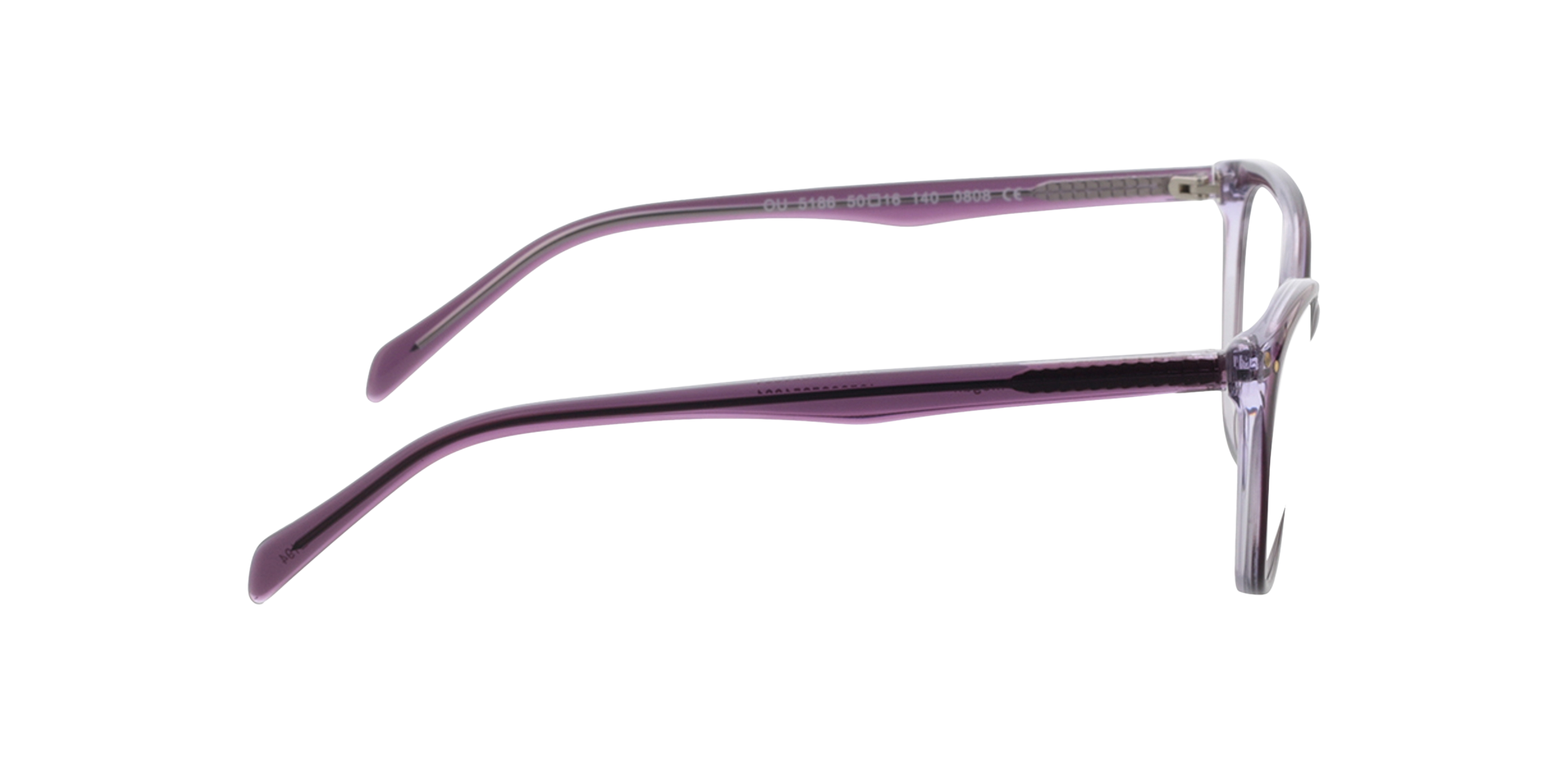 Megan Tweelaags kristal paars AcetaatEyeglass Frames van B24, Zijaanzicht