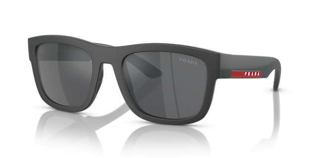 PS 01ZS Mat grijs metaal KunststofSunglass Frames van B24, Hoekweergave