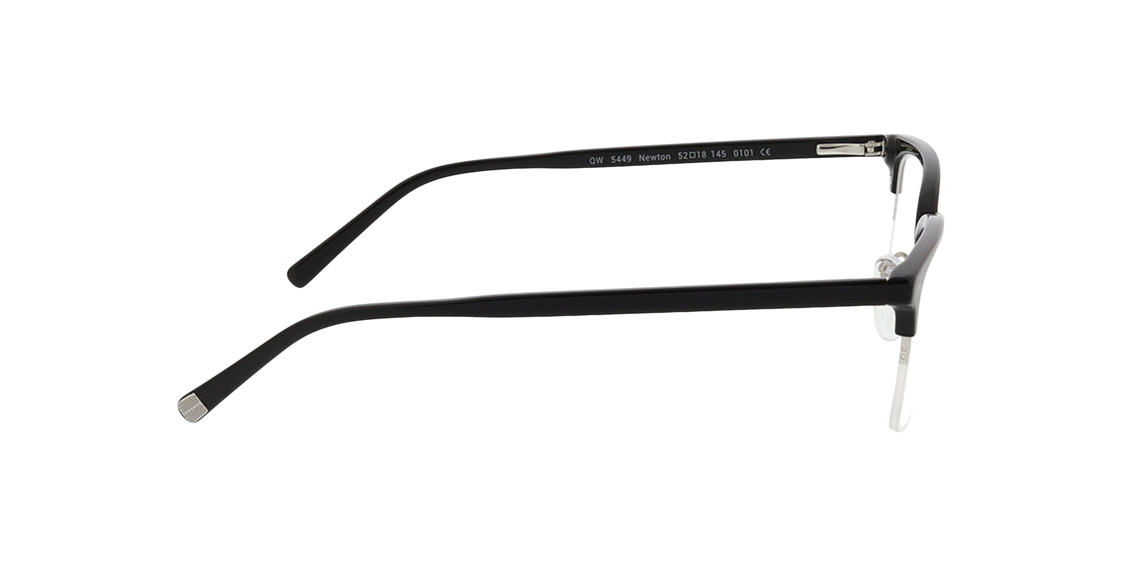 Newton Schwarz MetallEyeglass Frames von B24, Seitenansicht