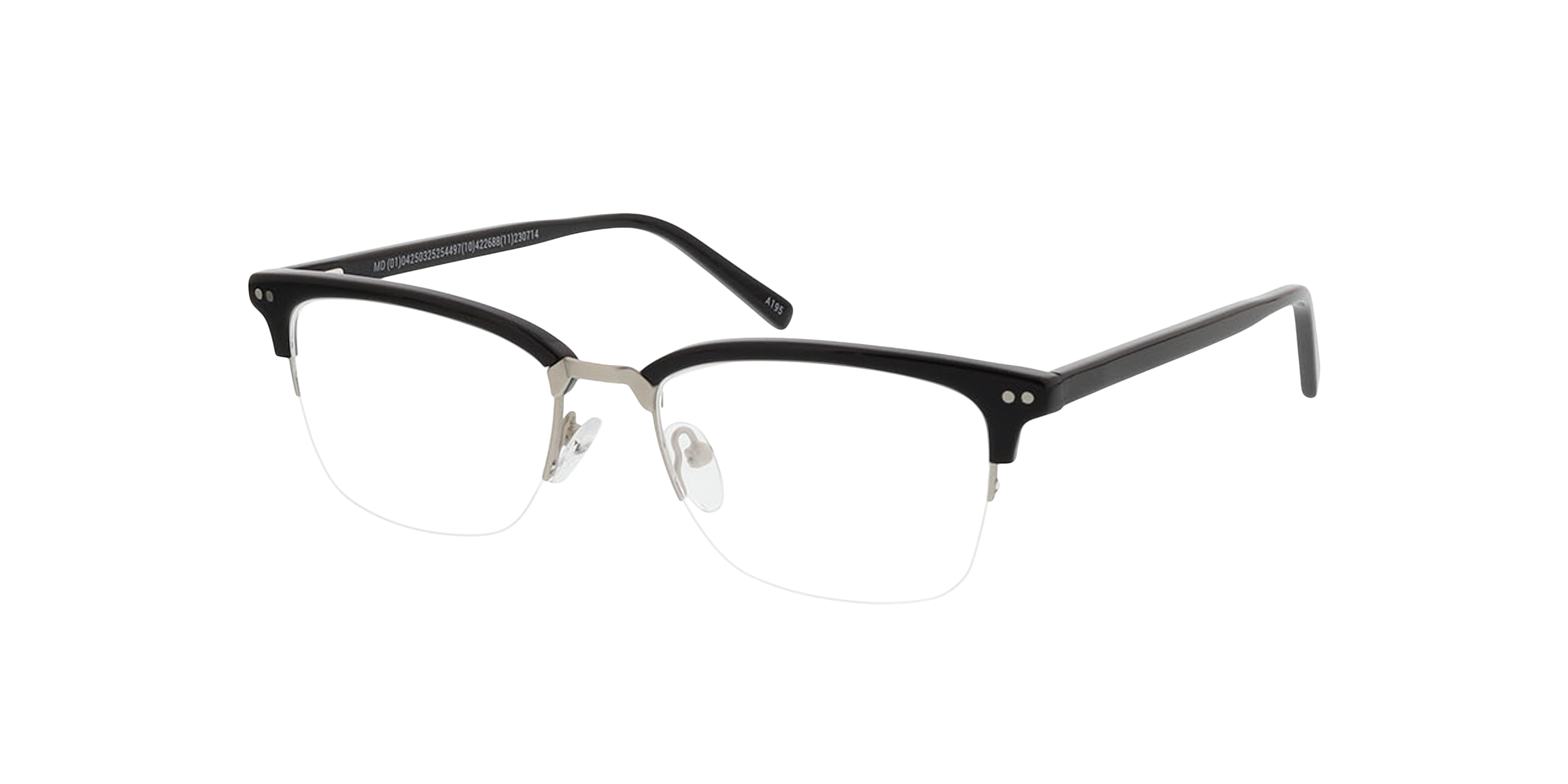 Newton Schwarz MetallEyeglass Frames von B24, Dreiviertelansicht