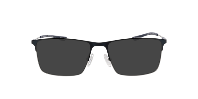 Memphis Matt Blue & Matt Silver MetallEyeglass Frames von B24, mit getönten Gläsern