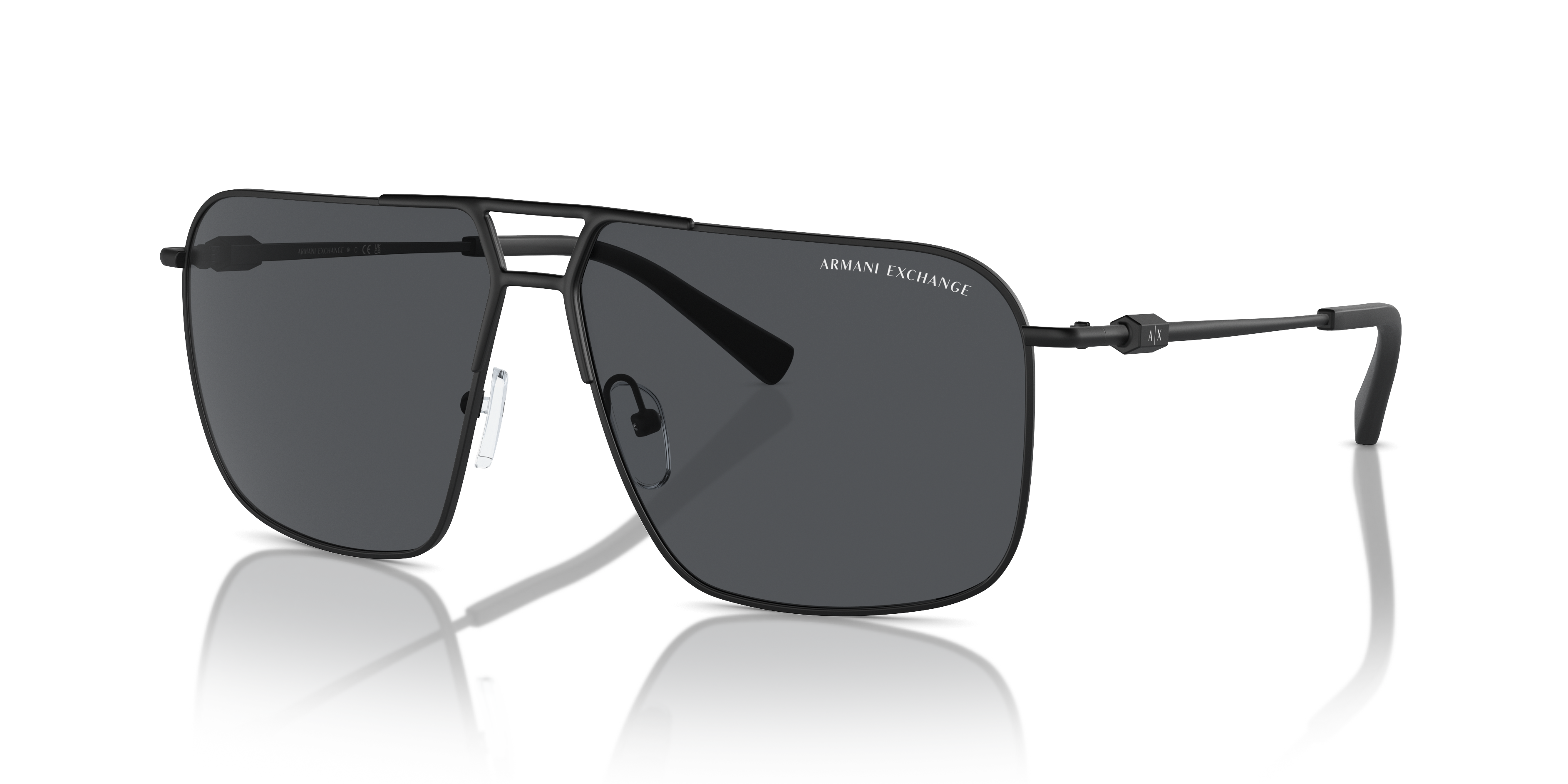 AX2050S Matt Schwarz MetallSunglass Frames von B24, Dreiviertelansicht