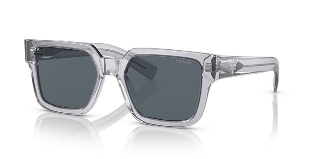 PR 03ZS Transparant grijs AcetaatSunglass Frames van B24, Hoekweergave