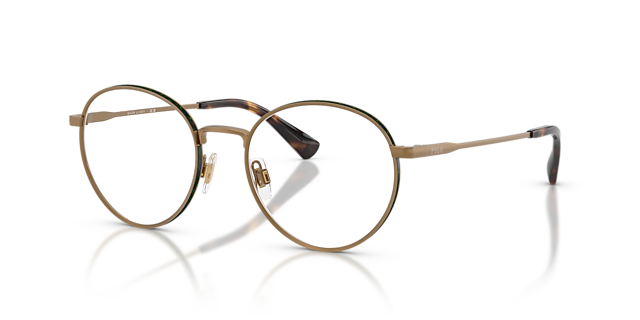 PH1241 Semishiny Brass MetaalEyeglass Frames van B24, Hoekweergave