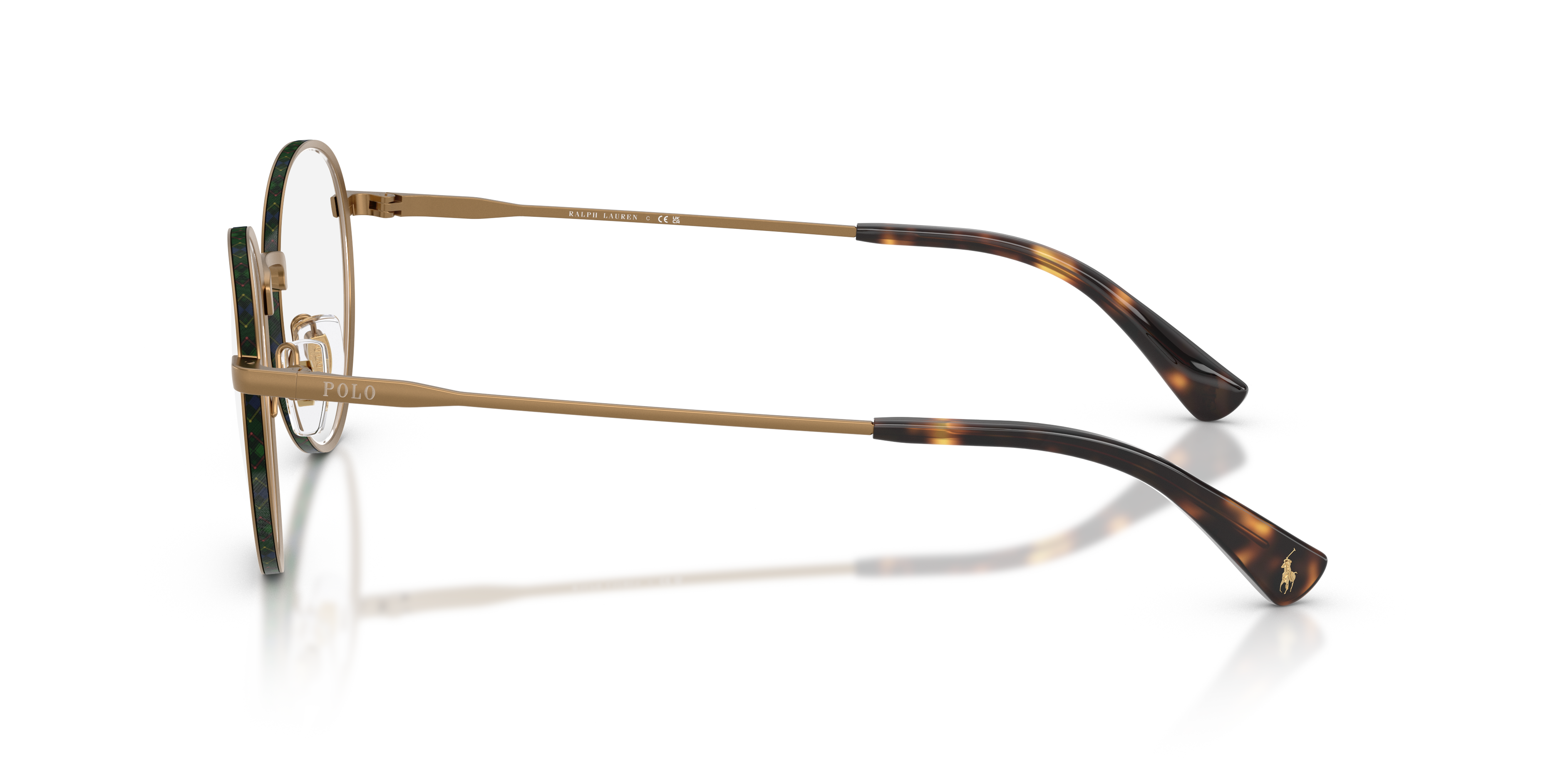 PH1241 Semishiny Brass MetaalEyeglass Frames van B24, Zijaanzicht