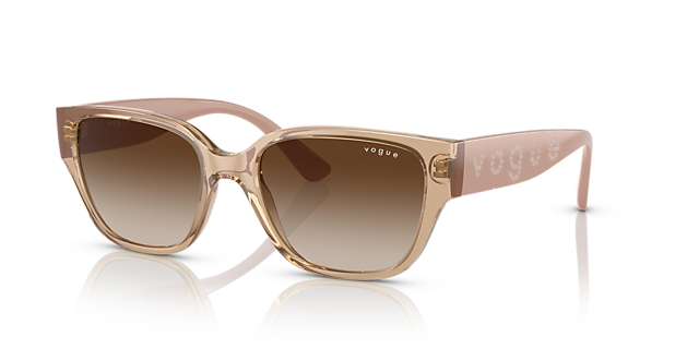 VO5459SB Transparant lichtbruin KunststofSunglass Frames van B24, Hoekweergave