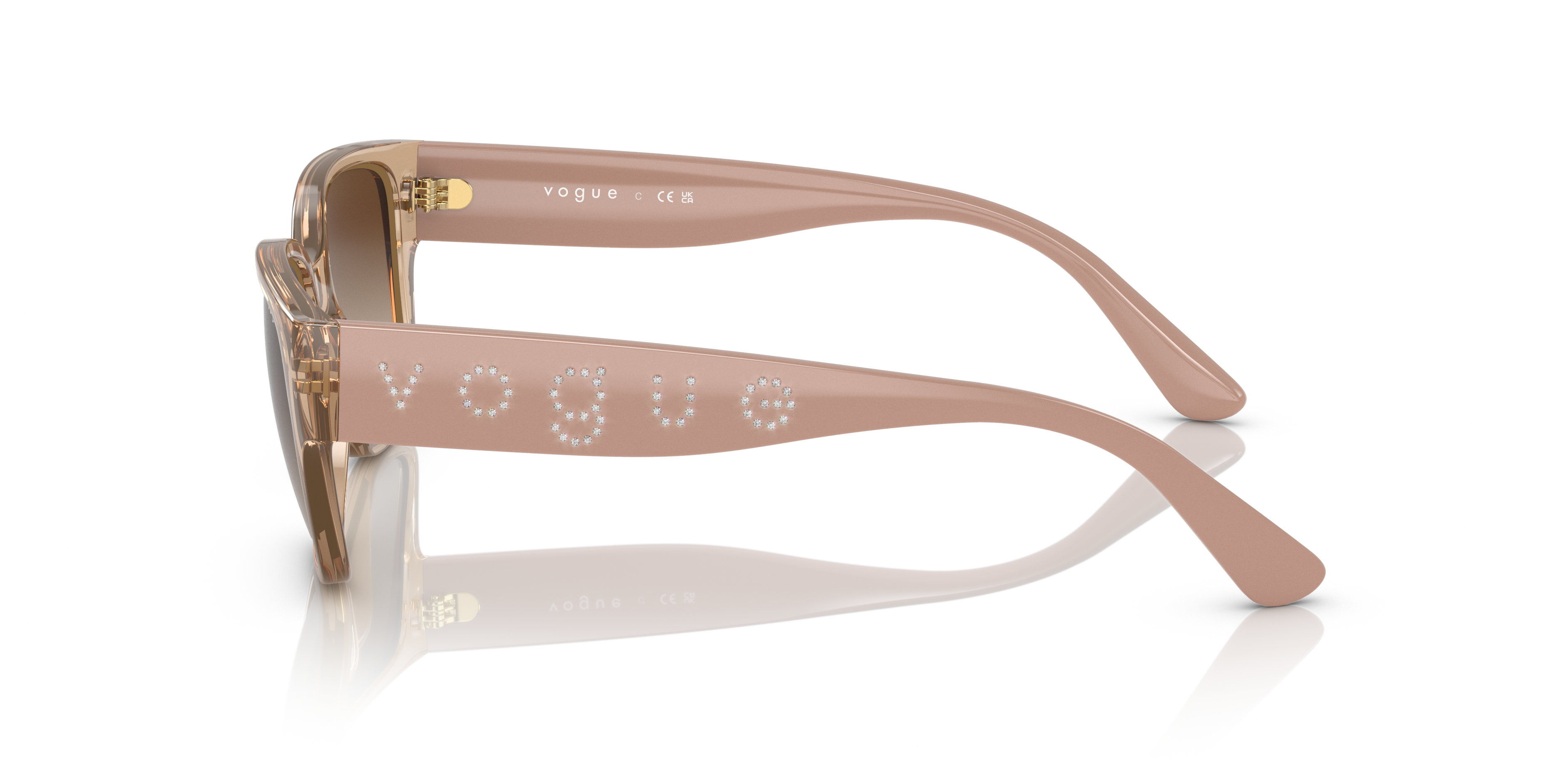 VO5459SB Transparant lichtbruin KunststofSunglass Frames van B24, Zijaanzicht