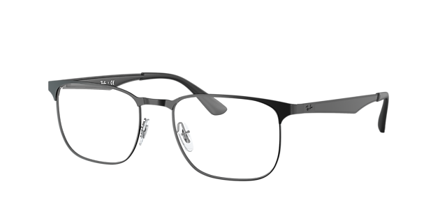 RB6363 Schwarz MetallEyeglass Frames von B24, Dreiviertelansicht