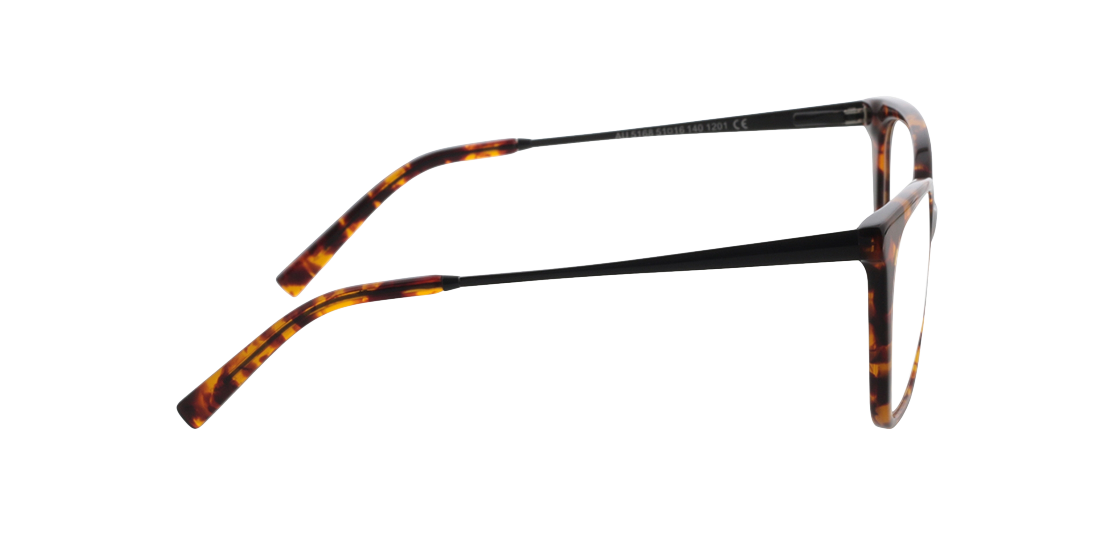 Joyce Havana  &  glanzend zwart AcetaatEyeglass Frames van B24, Zijaanzicht