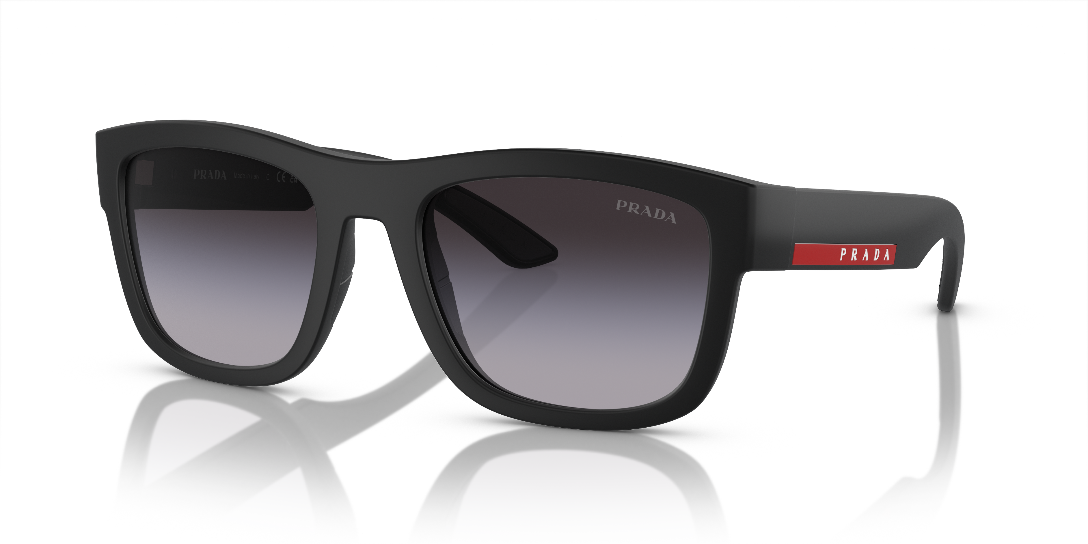 PS 01ZS Matt Schwarz KunststoffSunglass Frames von B24, Dreiviertelansicht