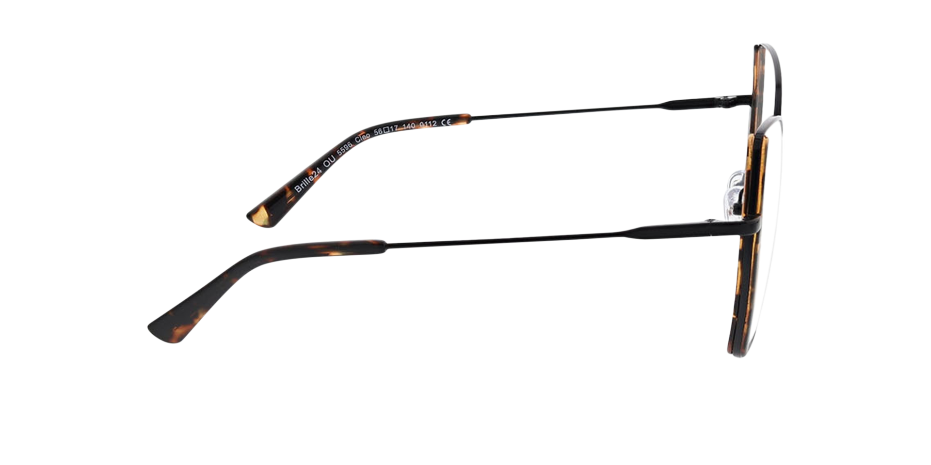 Cleo Zwart MetaalEyeglass Frames van B24, Zijaanzicht
