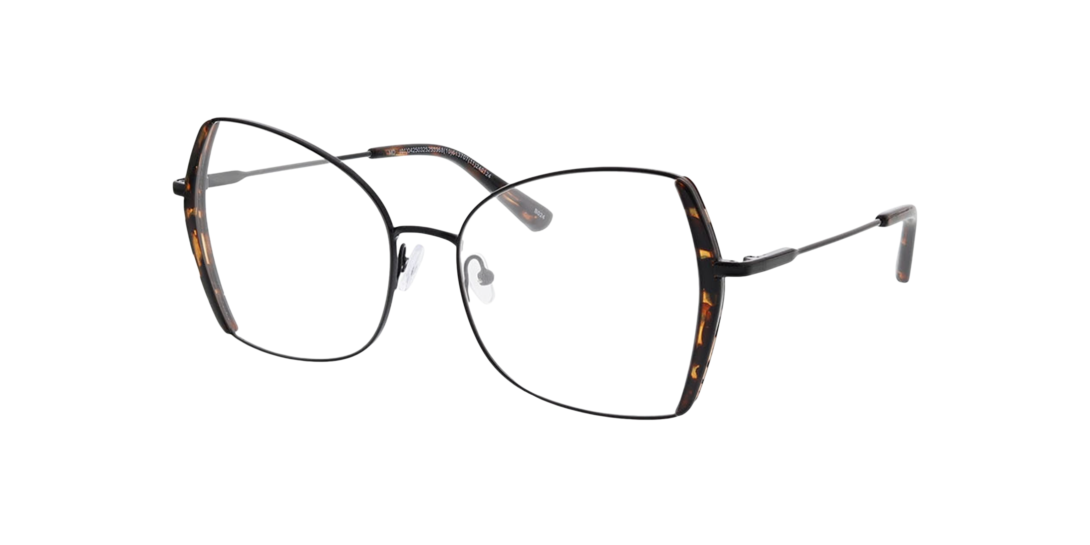 Cleo Zwart MetaalEyeglass Frames van B24, Hoekweergave