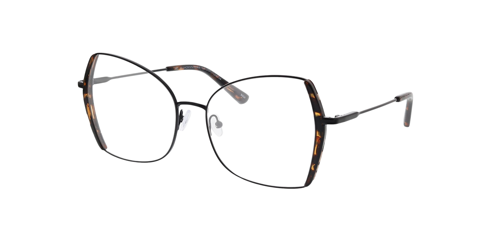 Cleo Zwart MetaalEyeglass Frames van B24, Hoekweergave