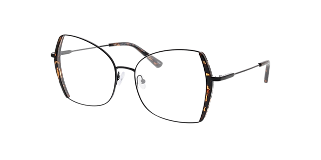 Cleo Zwart MetaalEyeglass Frames van B24, Hoekweergave