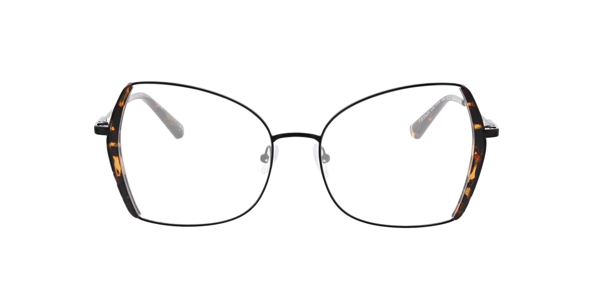 Cleo Zwart MetaalEyeglass Frames van B24, Vooraanzicht