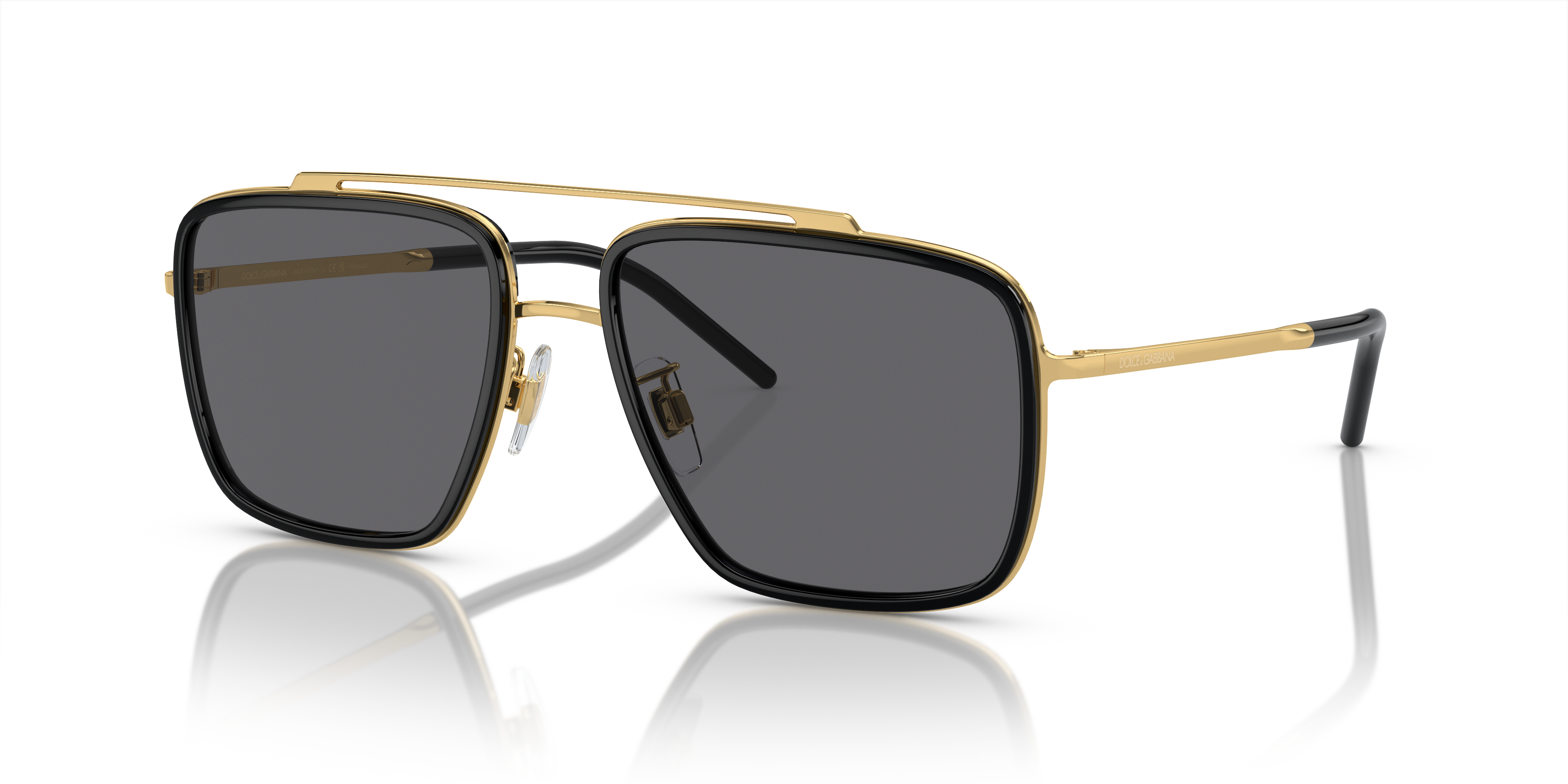 DG2220 Gold & Schwarz MetallSunglass Frames von B24, Dreiviertelansicht