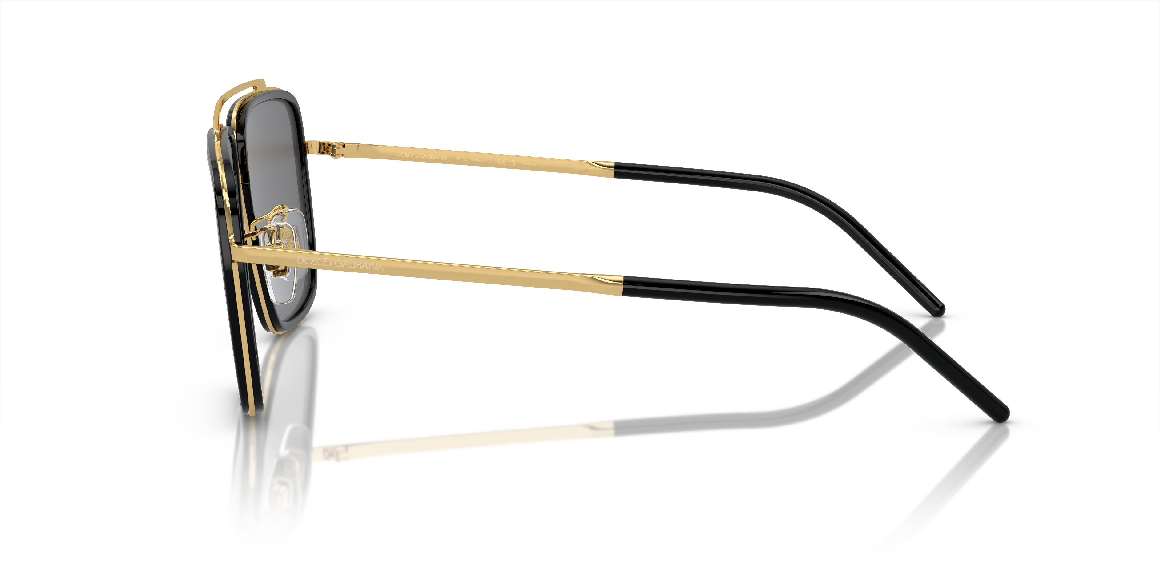 DG2220 Gold & Schwarz MetallSunglass Frames von B24, Seitenansicht