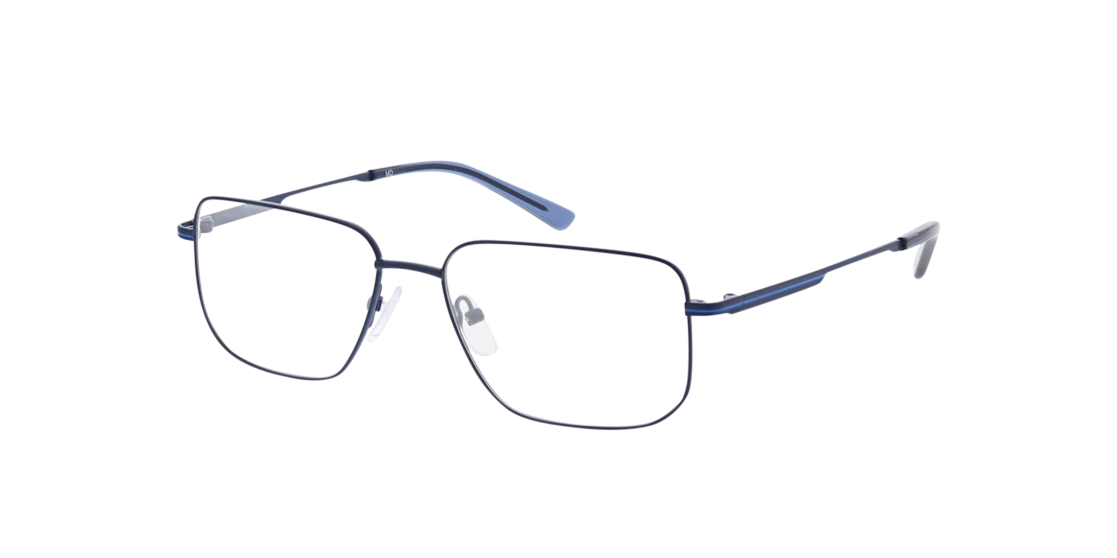 Cardiff Mat marineblauw MetaalEyeglass Frames van B24, Hoekweergave