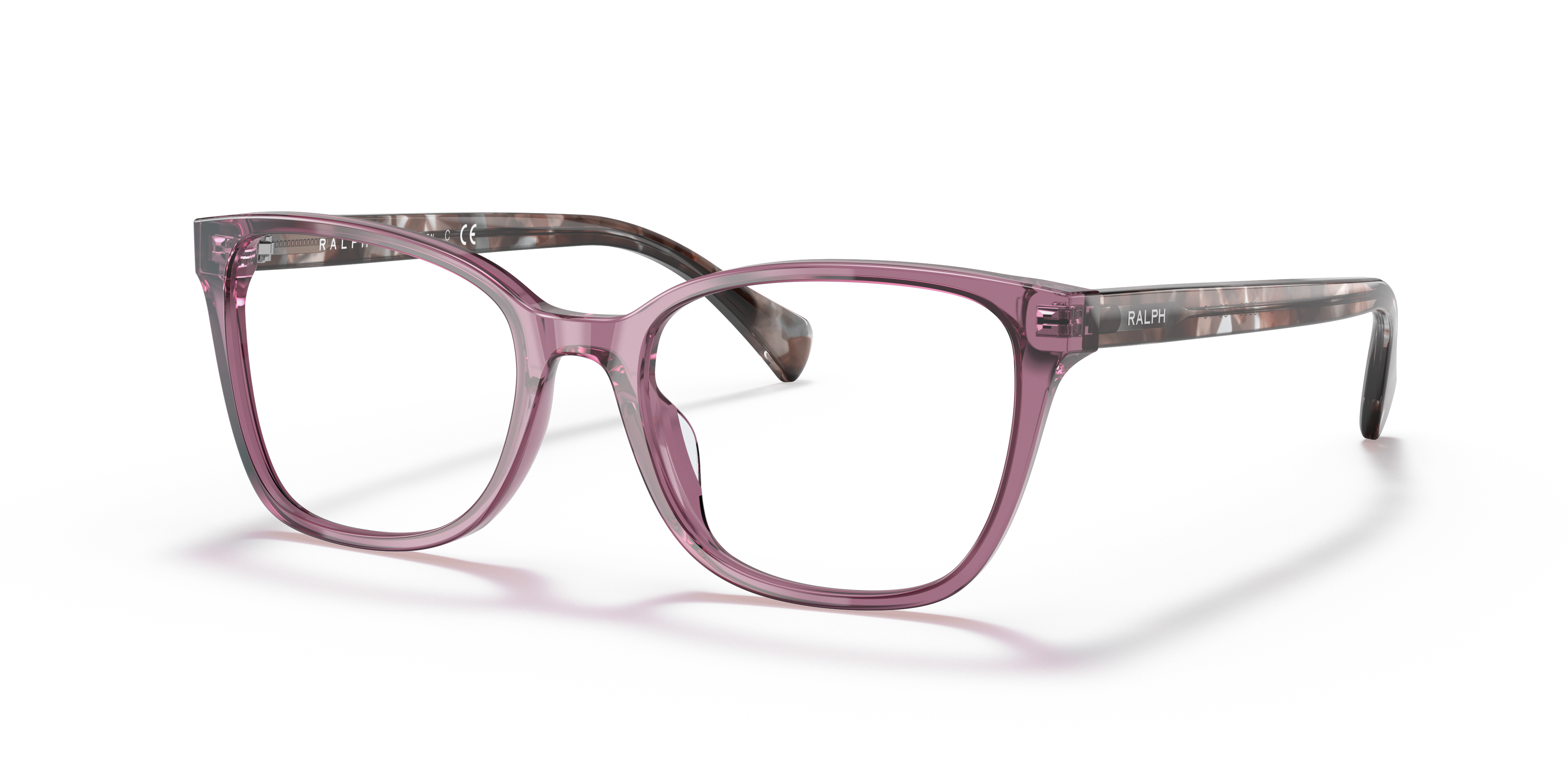 RA7137U Shiny Transparent Violet AcetaatEyeglass Frames van B24, Hoekweergave