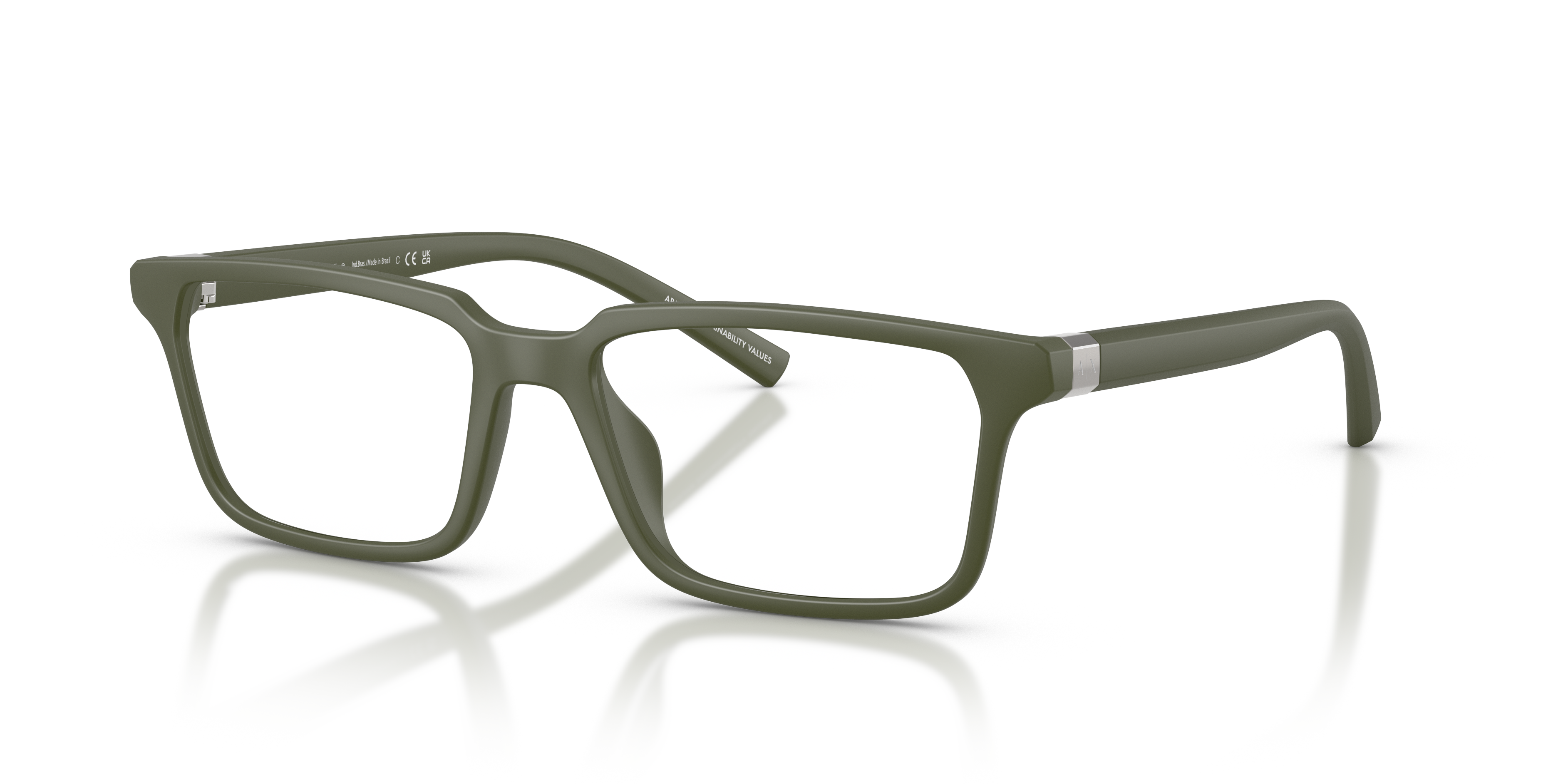 AX3137U Matte Green KunststofEyeglass Frames van B24, Hoekweergave