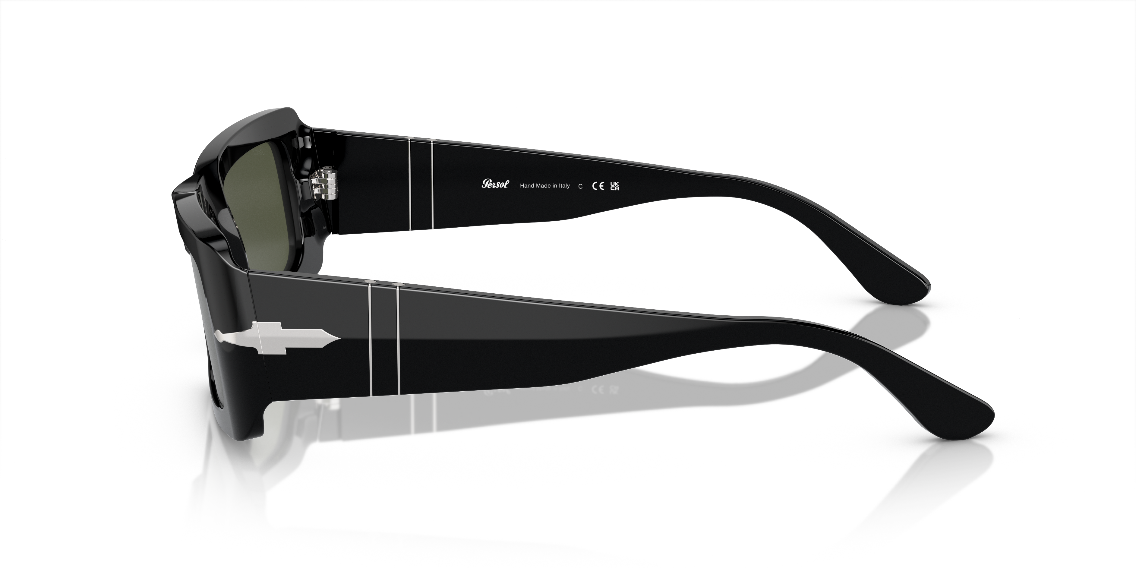 PO3332S Zwart AcetaatSunglass Frames van B24, Zijaanzicht