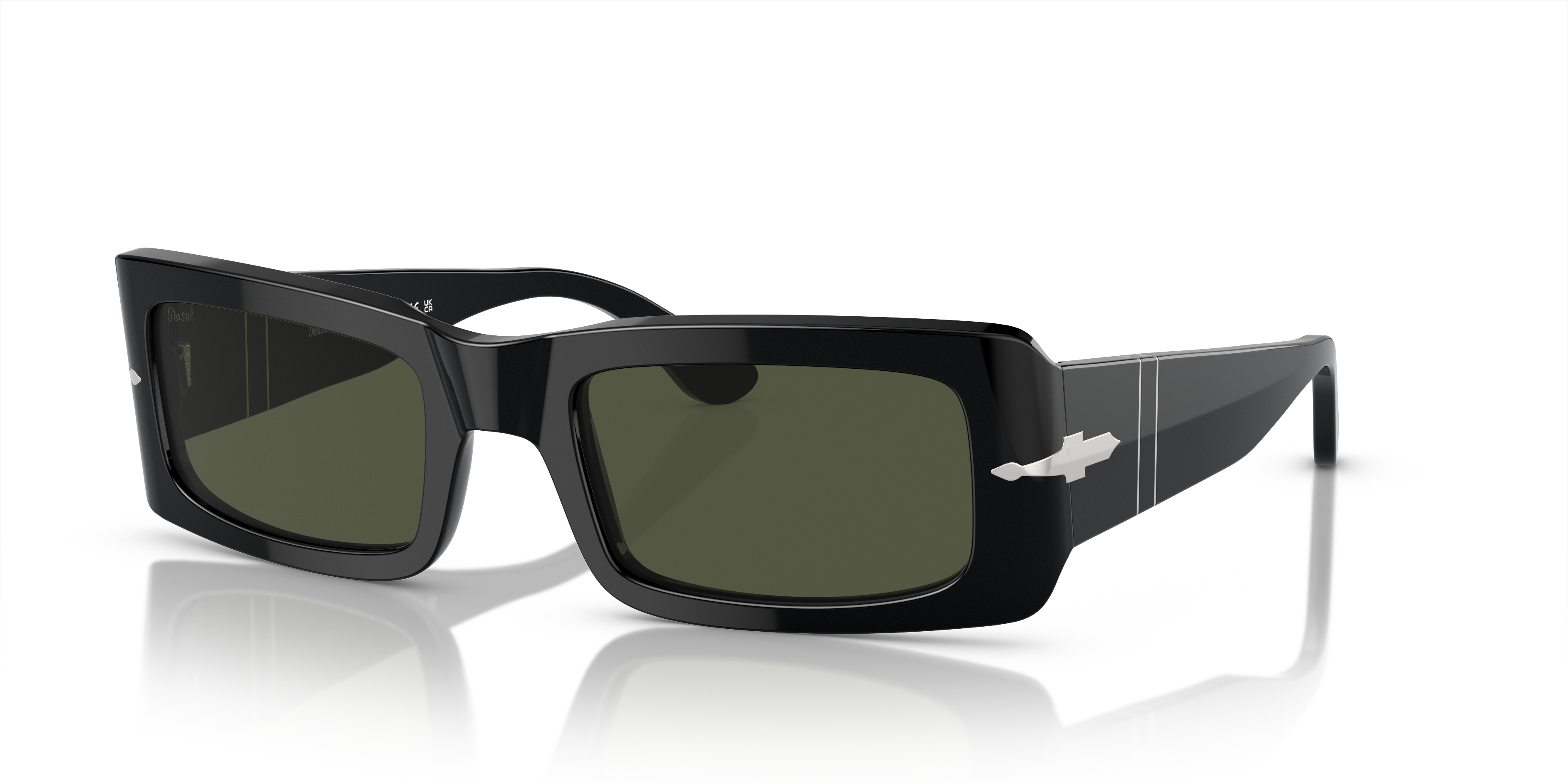 PO3332S Zwart AcetaatSunglass Frames van B24, Hoekweergave