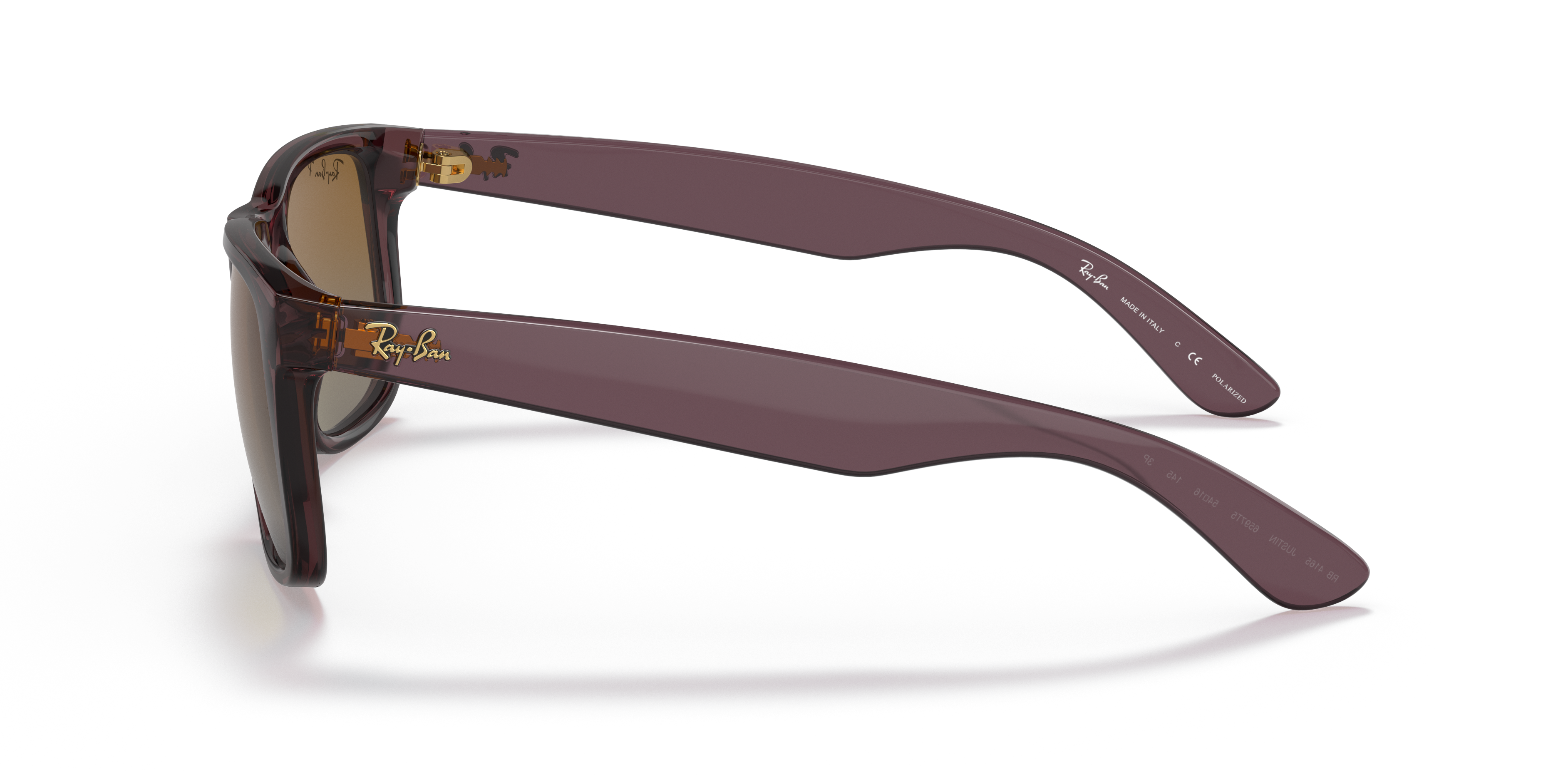 RB4165 Dunkelbraun transparent KunststoffSunglass Frames von B24, Seitenansicht