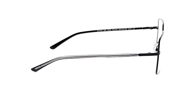 Florenz Zwart MetaalEyeglass Frames van B24, Zijaanzicht
