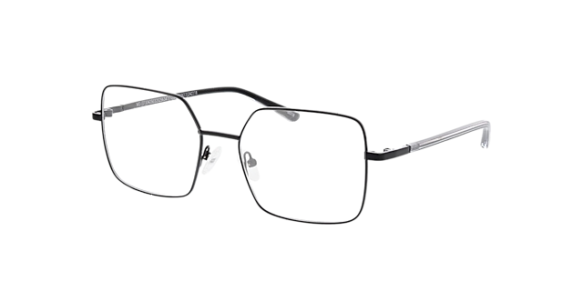 Florenz Zwart MetaalEyeglass Frames van B24, Hoekweergave