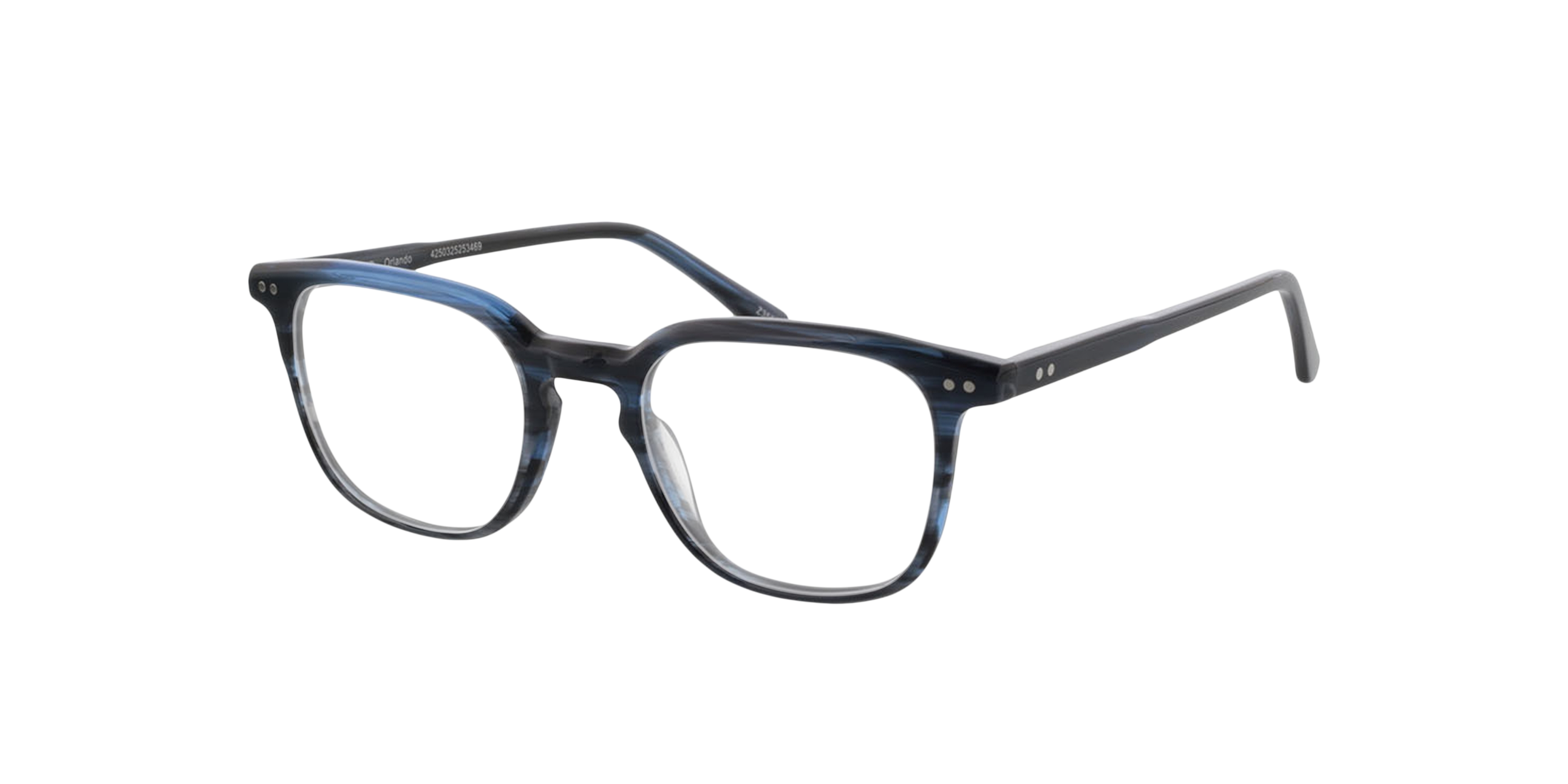 Orlando Blau Hornfarben AcetatEyeglass Frames von B24, Dreiviertelansicht