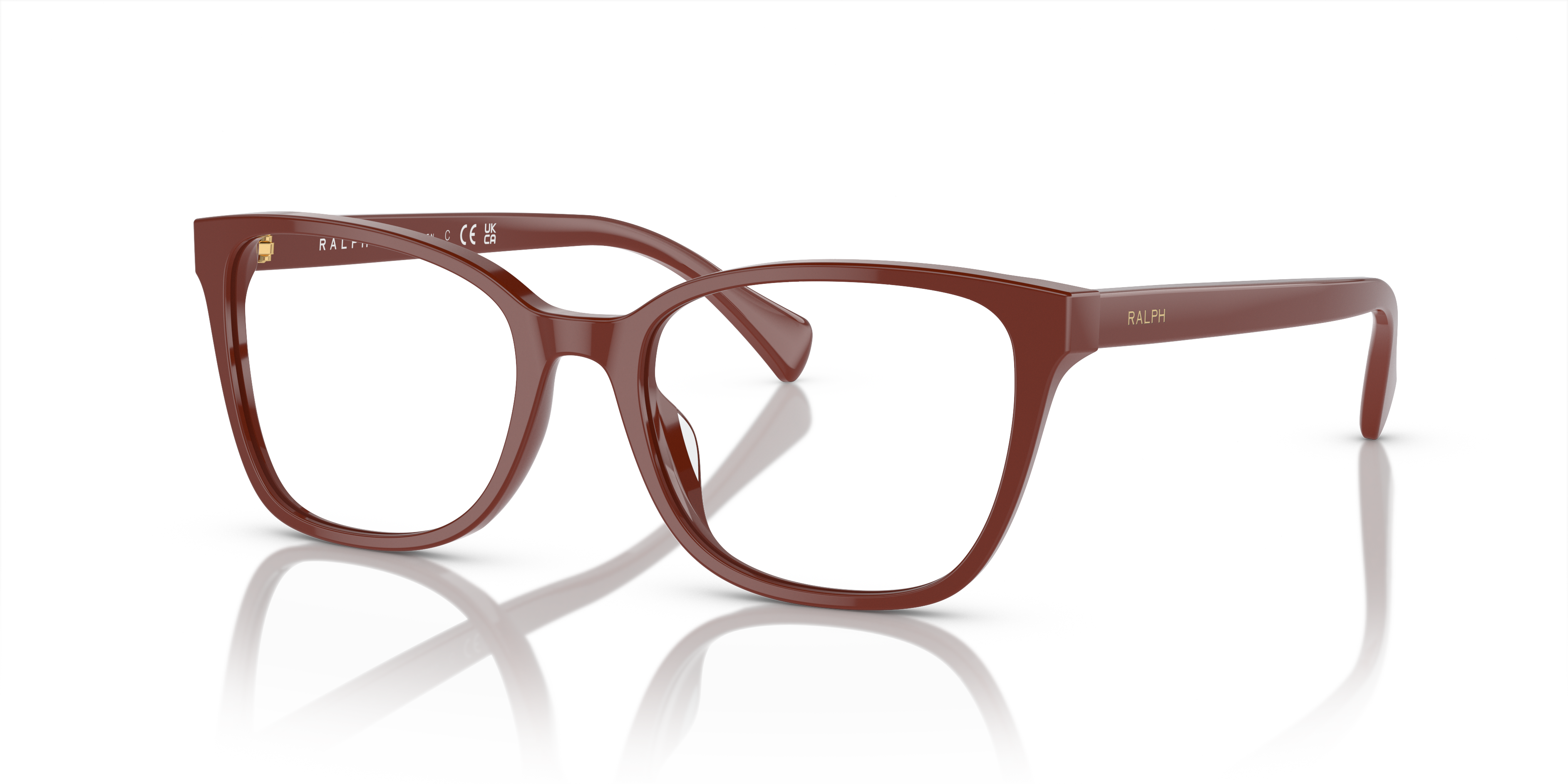 RA7137U Shiny Brown Red AcetatEyeglass Frames von B24, Dreiviertelansicht