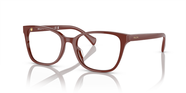 RA7137U Shiny Brown Red AcetaatEyeglass Frames van B24, Hoekweergave