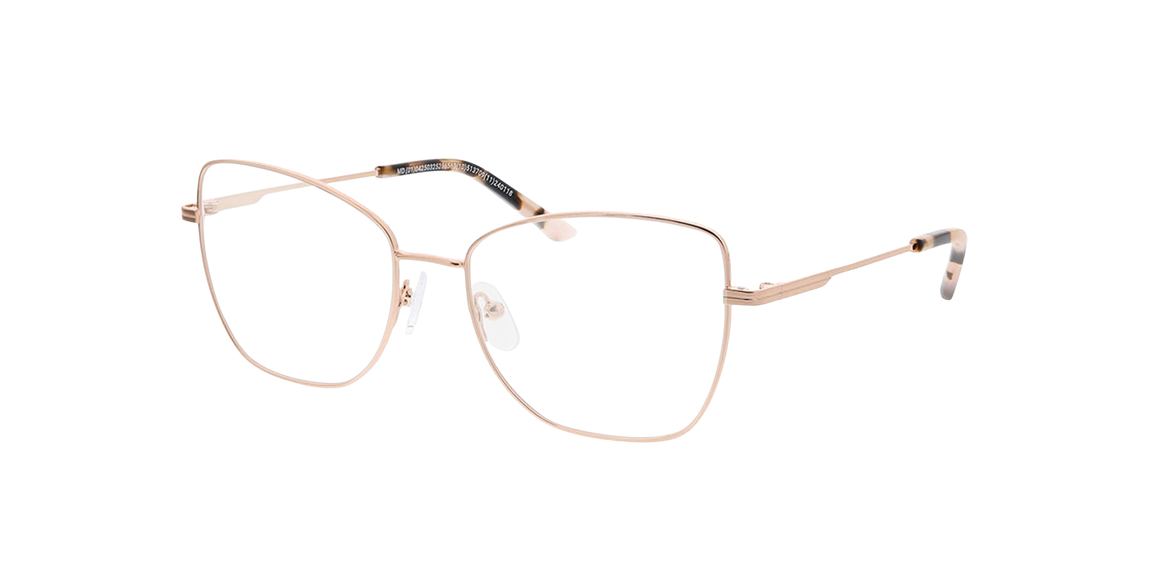 KATE Roze goud  &  roze Havana MetaalEyeglass Frames van B24, Hoekweergave