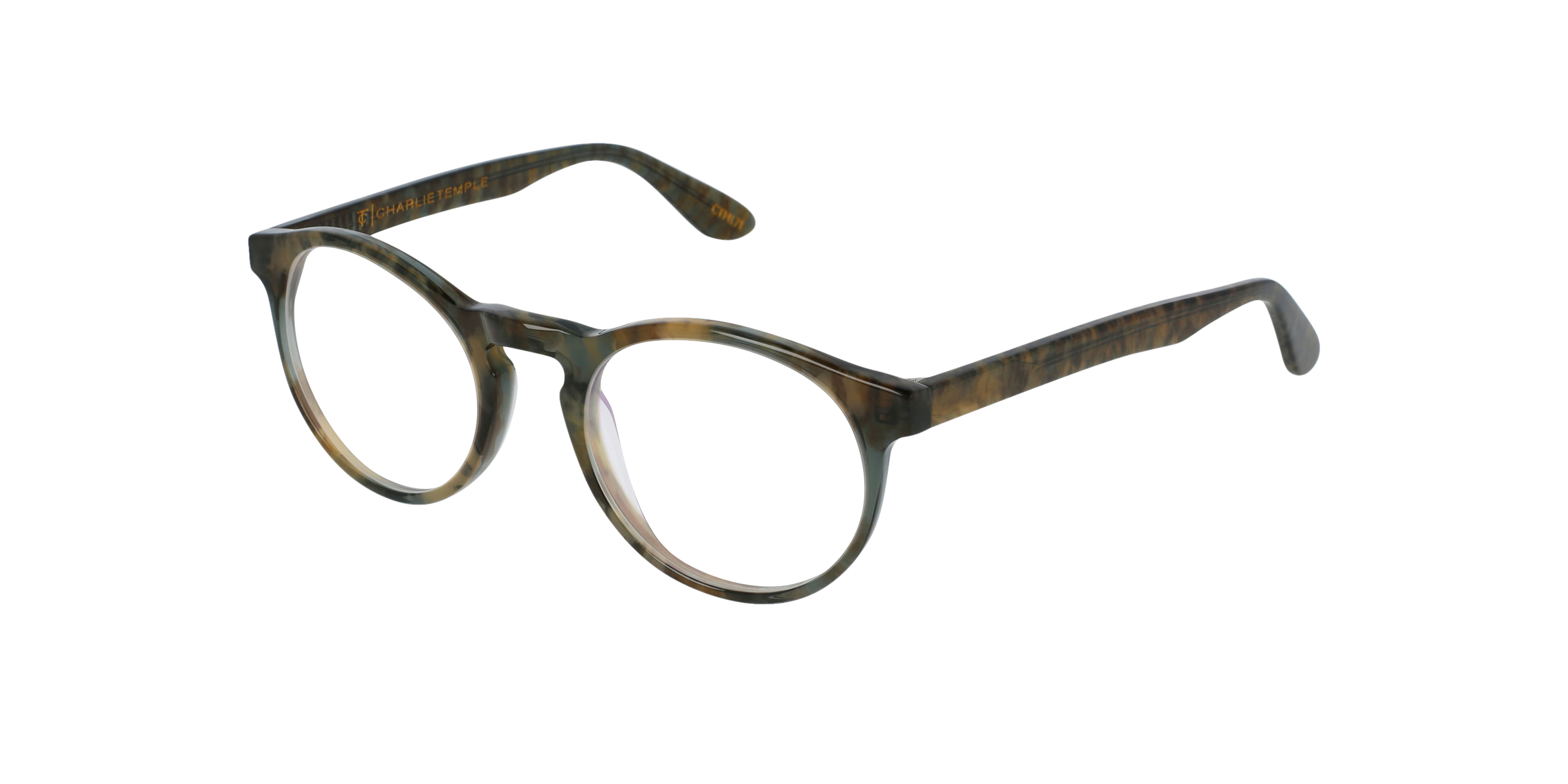 Steven S. African Greenish AcetatEyeglass Frames von B24, Dreiviertelansicht