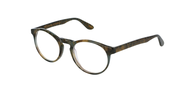 Steven S. African Greenish AcetaatEyeglass Frames van B24, Hoekweergave