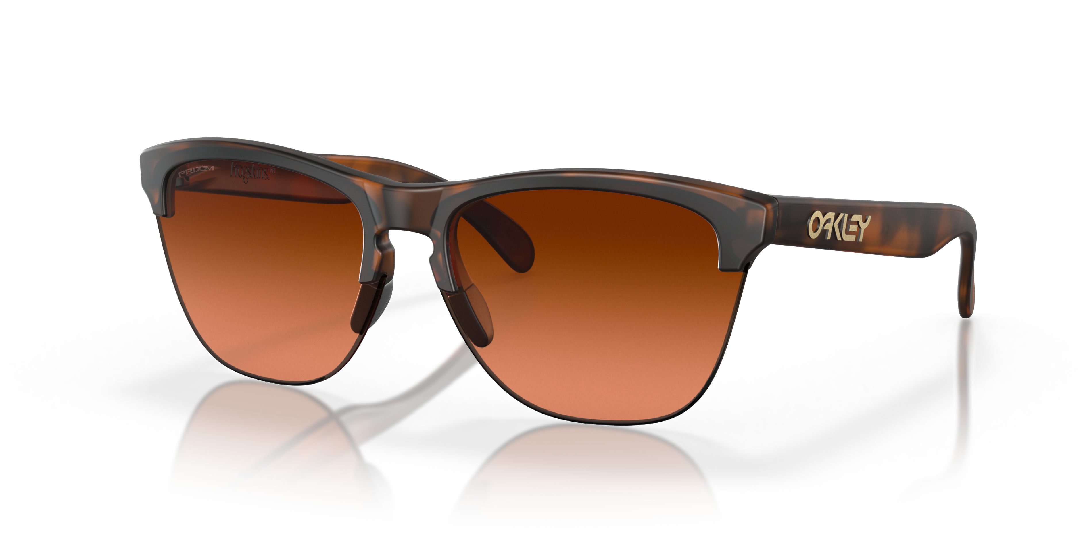 Frogskins™ Lite Matt Braun Tortoise KunststoffSunglass Frames von B24, Dreiviertelansicht